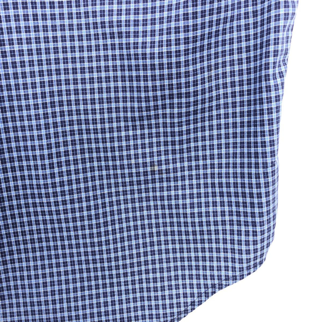 Ralph Lauren POLO by Ralph Lauren Short-Sleeve Button-Down Check Shirt, Made in Canada, Men's Size M (approx.) cotton blue type Vintage Second Hand
