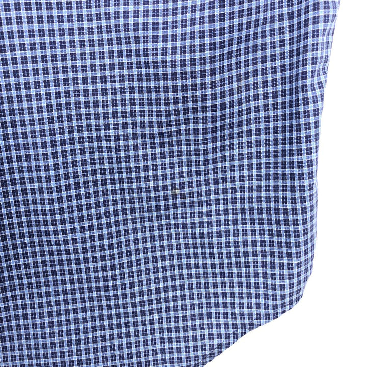 Ralph Lauren POLO by Ralph Lauren Short-Sleeve Button-Down Check Shirt, Made in Canada, Men's Size M (approx.) cotton blue type Vintage Second Hand