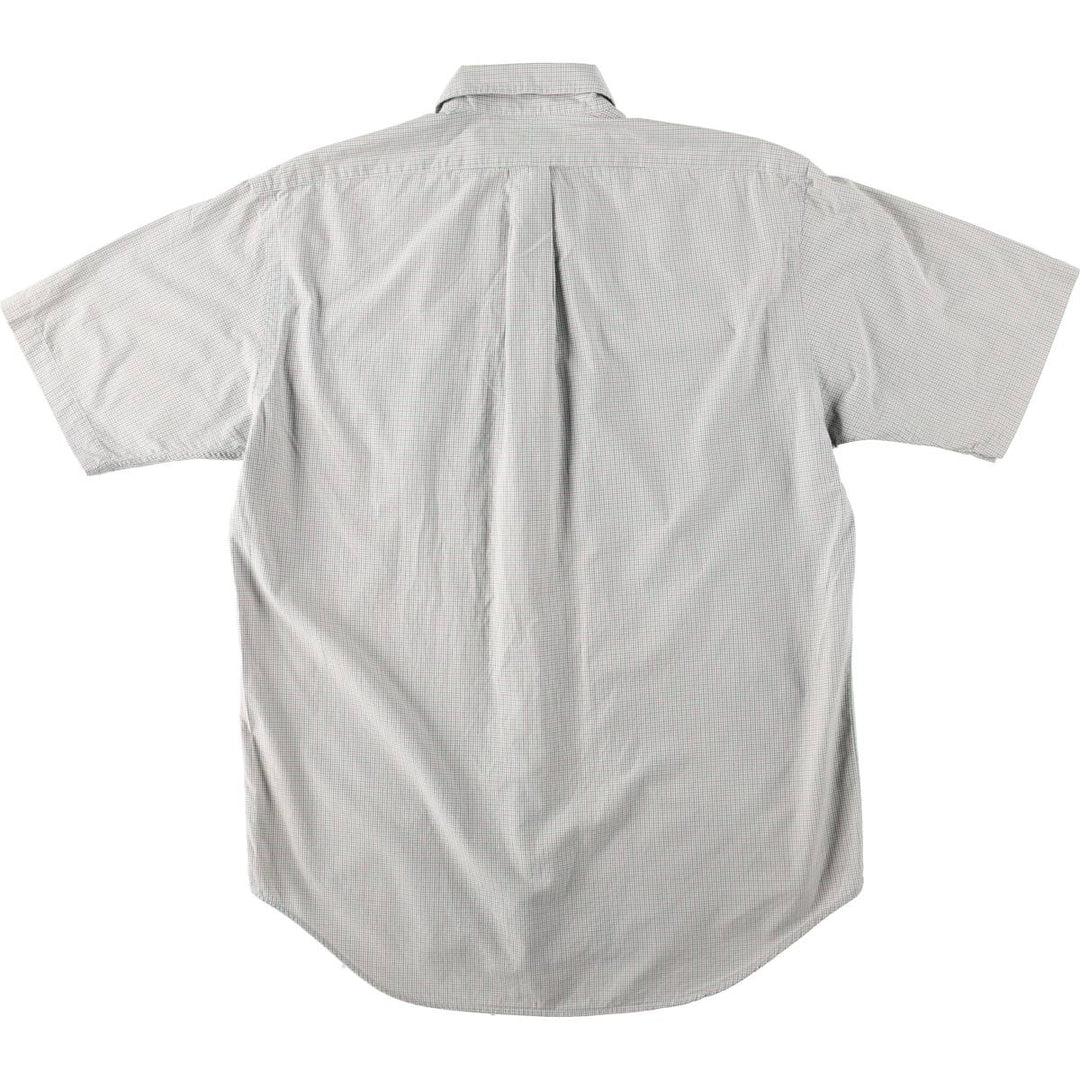 Ralph Lauren BLAKE Gingham Check Short Sleeve Button Down Check Shirt Men's M cotton white type Vintage Second Hand