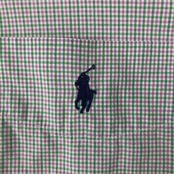 Ralph Lauren BLAKE Gingham Check Short Sleeve Button Down Check Shirt Men's M cotton white type Vintage Second Hand