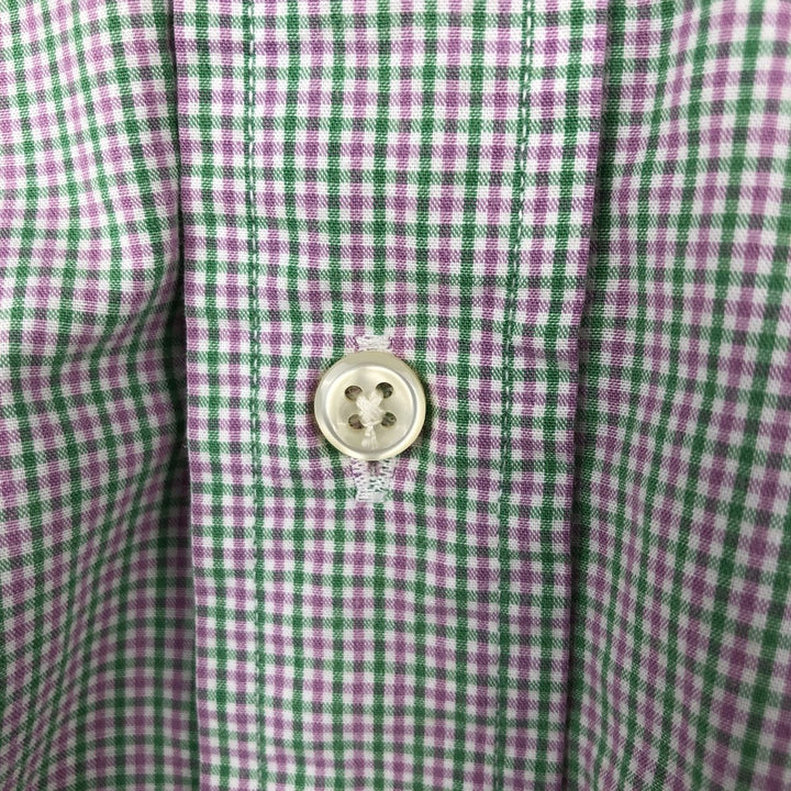 Ralph Lauren BLAKE Gingham Check Short Sleeve Button Down Check Shirt Men's M cotton white type Vintage Second Hand