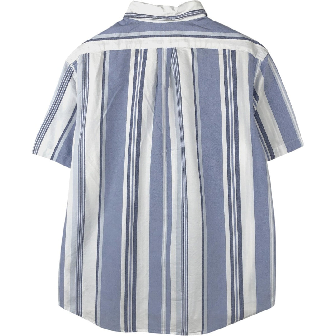 Ralph Lauren POLO RALPH LAUREN CLASSIC FIT Short-Sleeve Button-Down Striped Shirt, Men's Size L (approx.) cotton blue type Vintage Second Hand