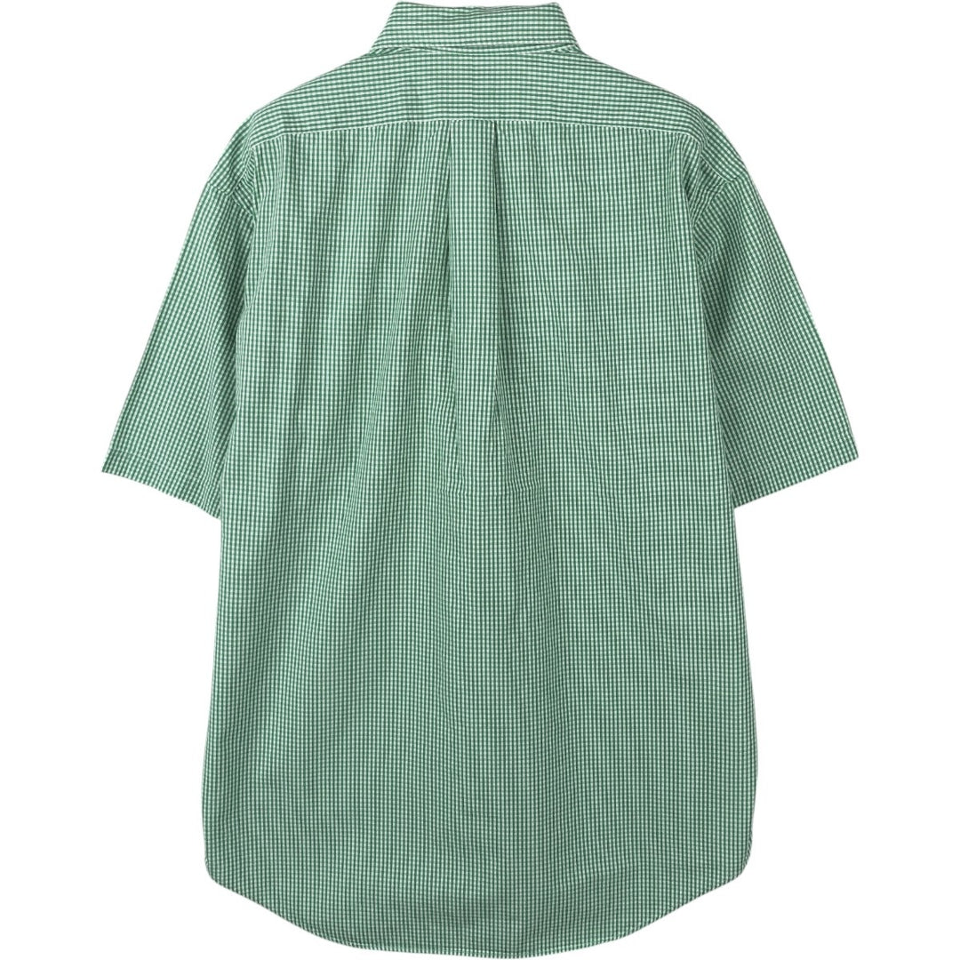 Ralph Lauren BLAKE Gingham Check Short Sleeve Button Down Check Shirt Men's M cotton green type Vintage Second Hand