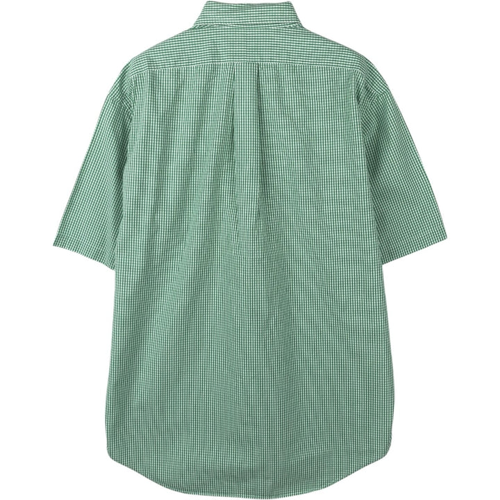 Ralph Lauren BLAKE Gingham Check Short Sleeve Button Down Check Shirt Men's M cotton green type Vintage Second Hand