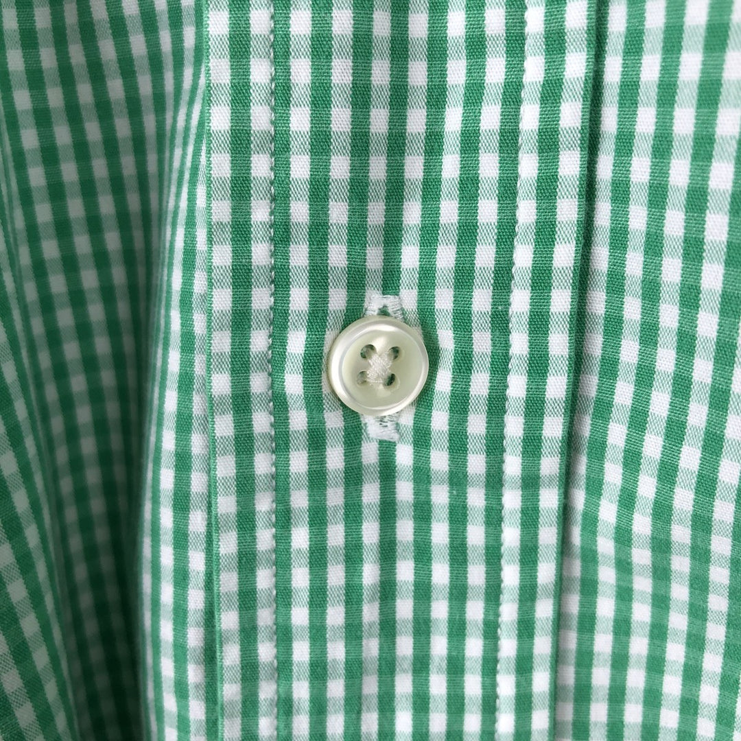 Ralph Lauren BLAKE Gingham Check Short Sleeve Button Down Check Shirt Men's M cotton green type Vintage Second Hand