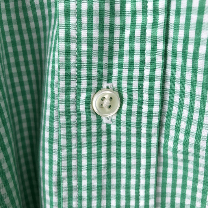 Ralph Lauren BLAKE Gingham Check Short Sleeve Button Down Check Shirt Men's M cotton green type Vintage Second Hand
