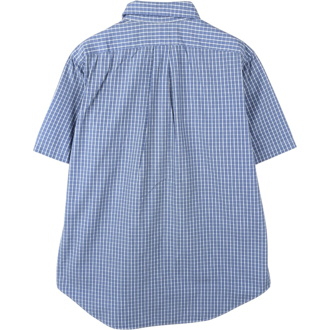 Ralph Lauren Classic Fit Short Sleeve Button Down Check Shirt Men's M cotton blue type Vintage Second Hand
