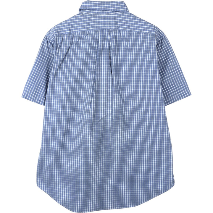 Ralph Lauren Classic Fit Short Sleeve Button Down Check Shirt Men's M cotton blue type Vintage Second Hand
