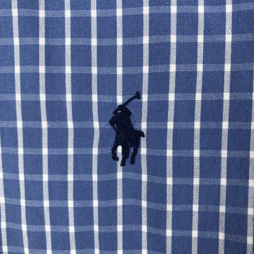 Ralph Lauren Classic Fit Short Sleeve Button Down Check Shirt Men's M cotton blue type Vintage Second Hand