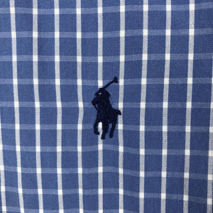 Ralph Lauren Classic Fit Short Sleeve Button Down Check Shirt Men's M cotton blue type Vintage Second Hand