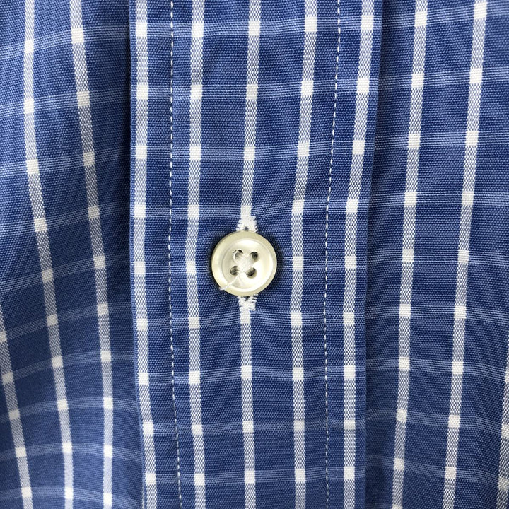 Ralph Lauren Classic Fit Short Sleeve Button Down Check Shirt Men's M cotton blue type Vintage Second Hand