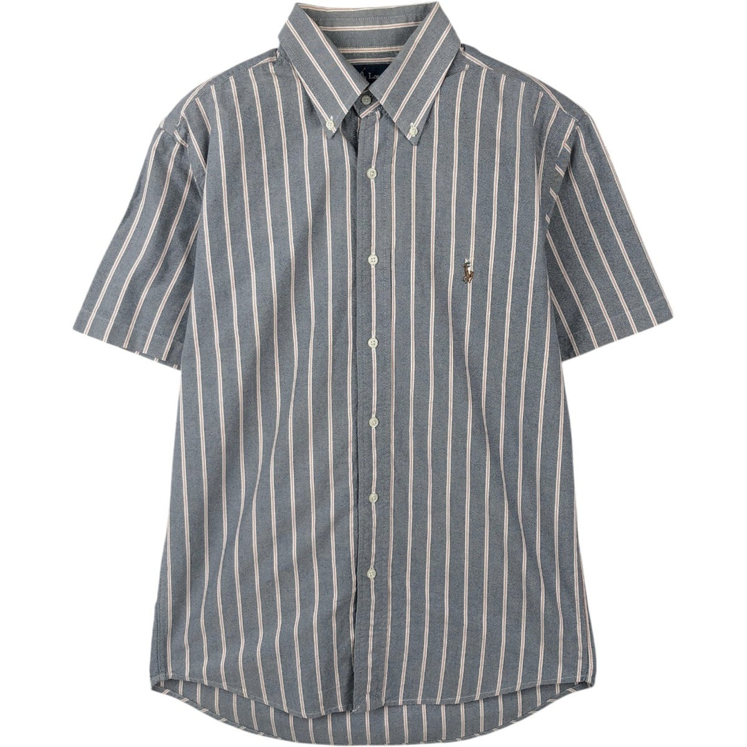 Ralph Lauren CUSTOM FIT long sleeve button down striped shirt men's size M cotton blue type Vintage Second Hand