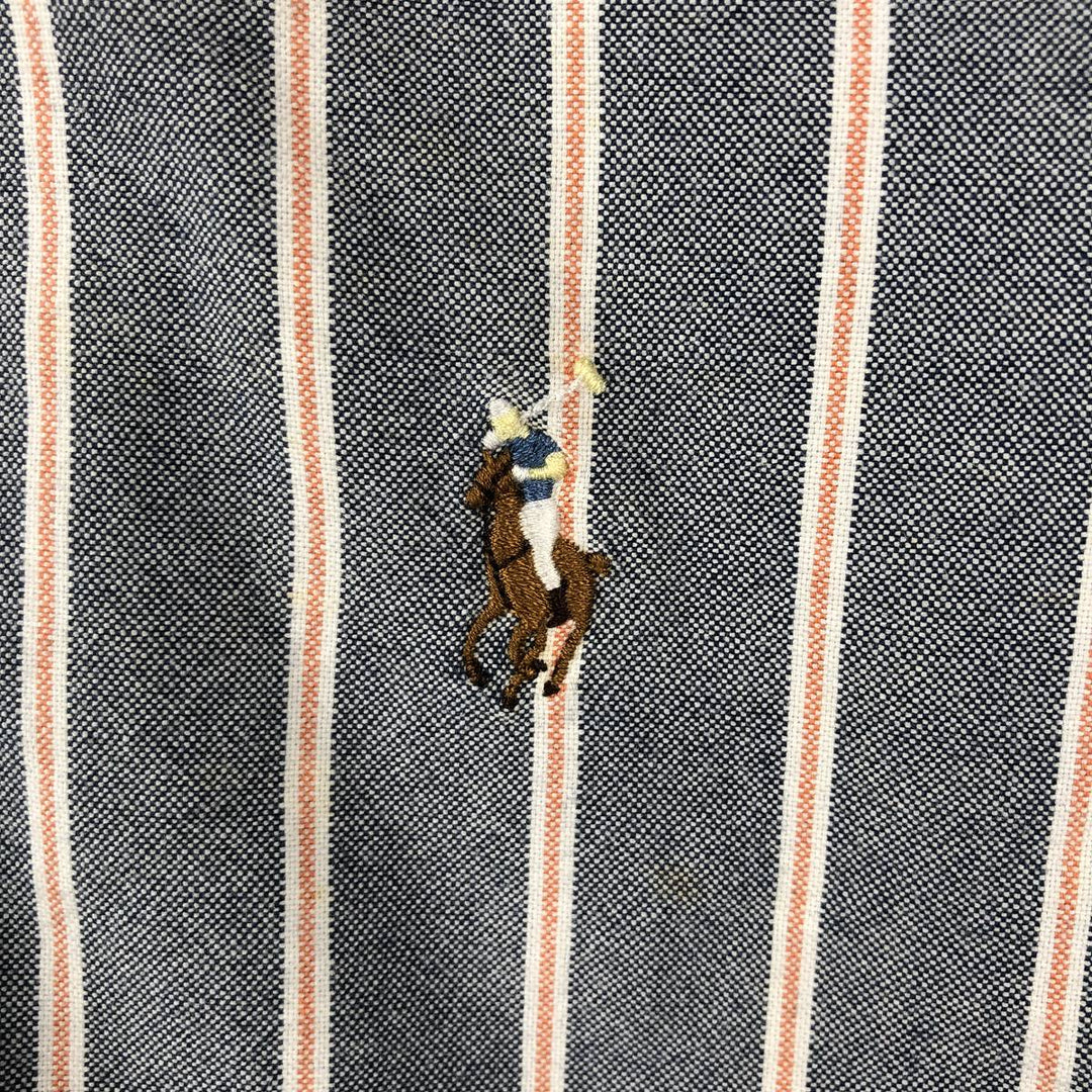 Ralph Lauren CUSTOM FIT long sleeve button down striped shirt men's size M cotton blue type Vintage Second Hand