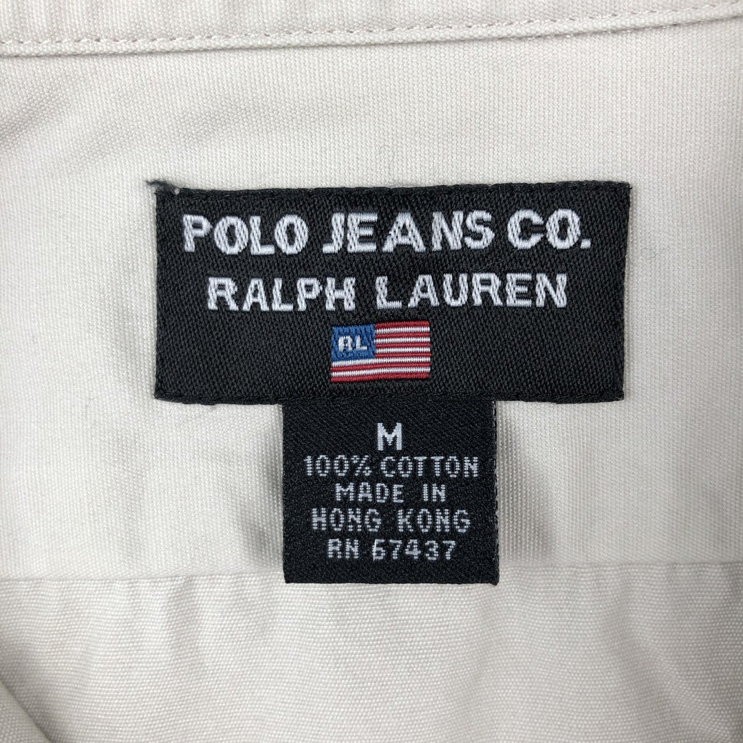 Ralph Lauren POLO JEANS COMPANY Short-Sleeve Cotton Shirt, Men's Size M (approx.) cotton Beige type Vintage Second Hand