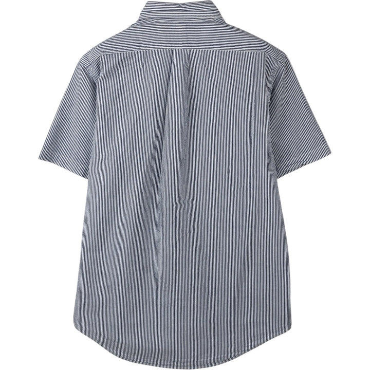 Ralph Lauren Seersucker Short Sleeve Button Down Striped Shirt Men's M Size cotton blue type Vintage Second Hand