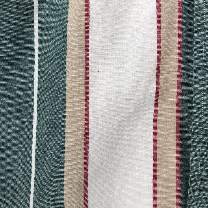 Ralph Lauren multi-stripe short-sleeved button-down shirt, men's size XL (approx.) cotton green type Vintage Second Hand