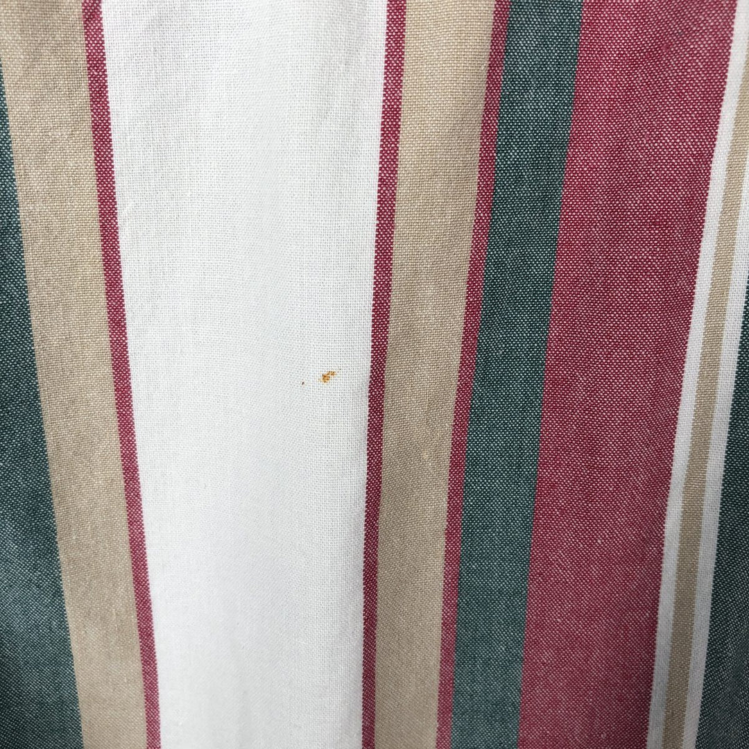 Ralph Lauren multi-stripe short-sleeved button-down shirt, men's size XL (approx.) cotton green type Vintage Second Hand