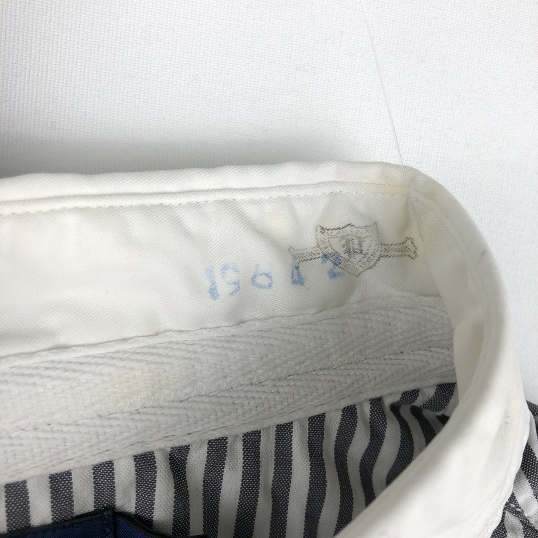 Ralph Lauren POLO RALPH LAUREN Short-Sleeve Striped Shirt, Men's Size M (approx.) cotton gray type Vintage Second Hand