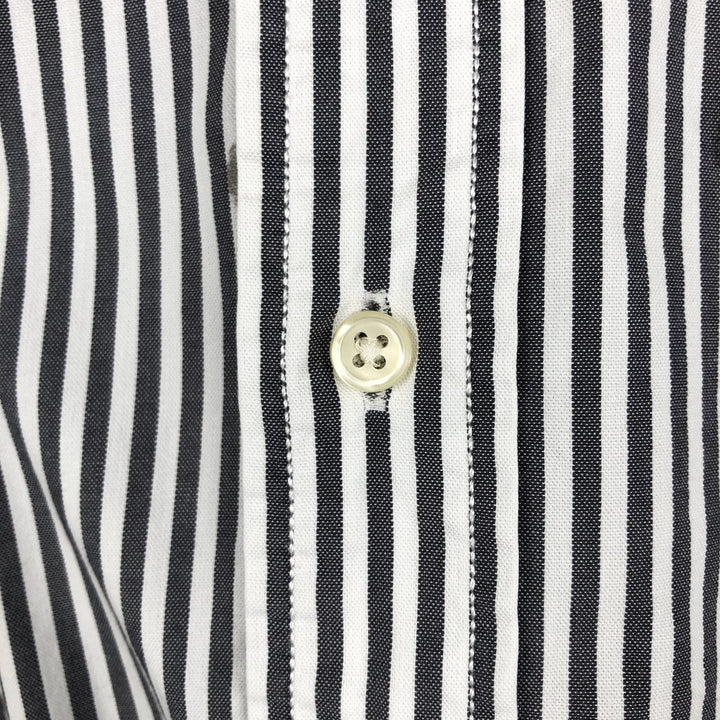 Ralph Lauren POLO RALPH LAUREN Short-Sleeve Striped Shirt, Men's Size M (approx.) cotton gray type Vintage Second Hand