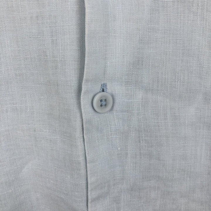 CUBAVERA Short Sleeve Open Collar Mexican Shirt Cuban Shirt Box Shirt Men's Size L linen Blue type light blue Vintage Second Hand