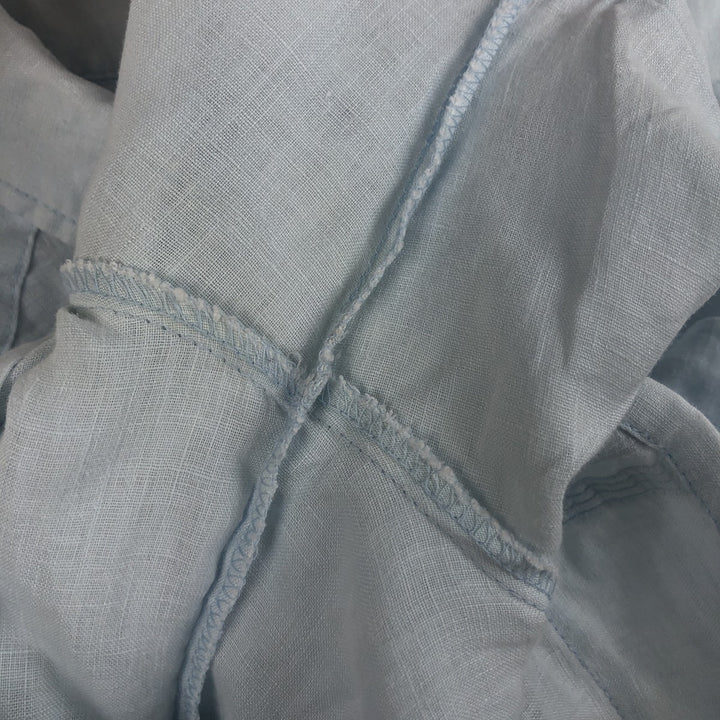 CUBAVERA Short Sleeve Open Collar Mexican Shirt Cuban Shirt Box Shirt Men's Size L linen Blue type light blue Vintage Second Hand
