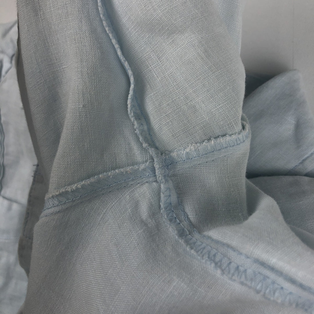 CUBAVERA Short Sleeve Open Collar Mexican Shirt Cuban Shirt Box Shirt Men's Size L linen Blue type light blue Vintage Second Hand