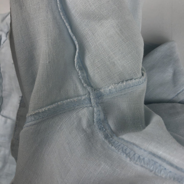 CUBAVERA Short Sleeve Open Collar Mexican Shirt Cuban Shirt Box Shirt Men's Size L linen Blue type light blue Vintage Second Hand