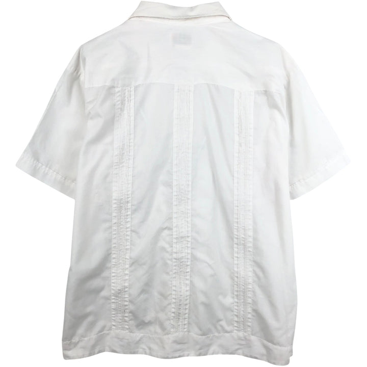Authentica Short-Sleeve Open-Collar Mexican Shirt, Cuban Shirt, Boxy Shirt, Men's Size XL cotton white type Vintage Second Hand