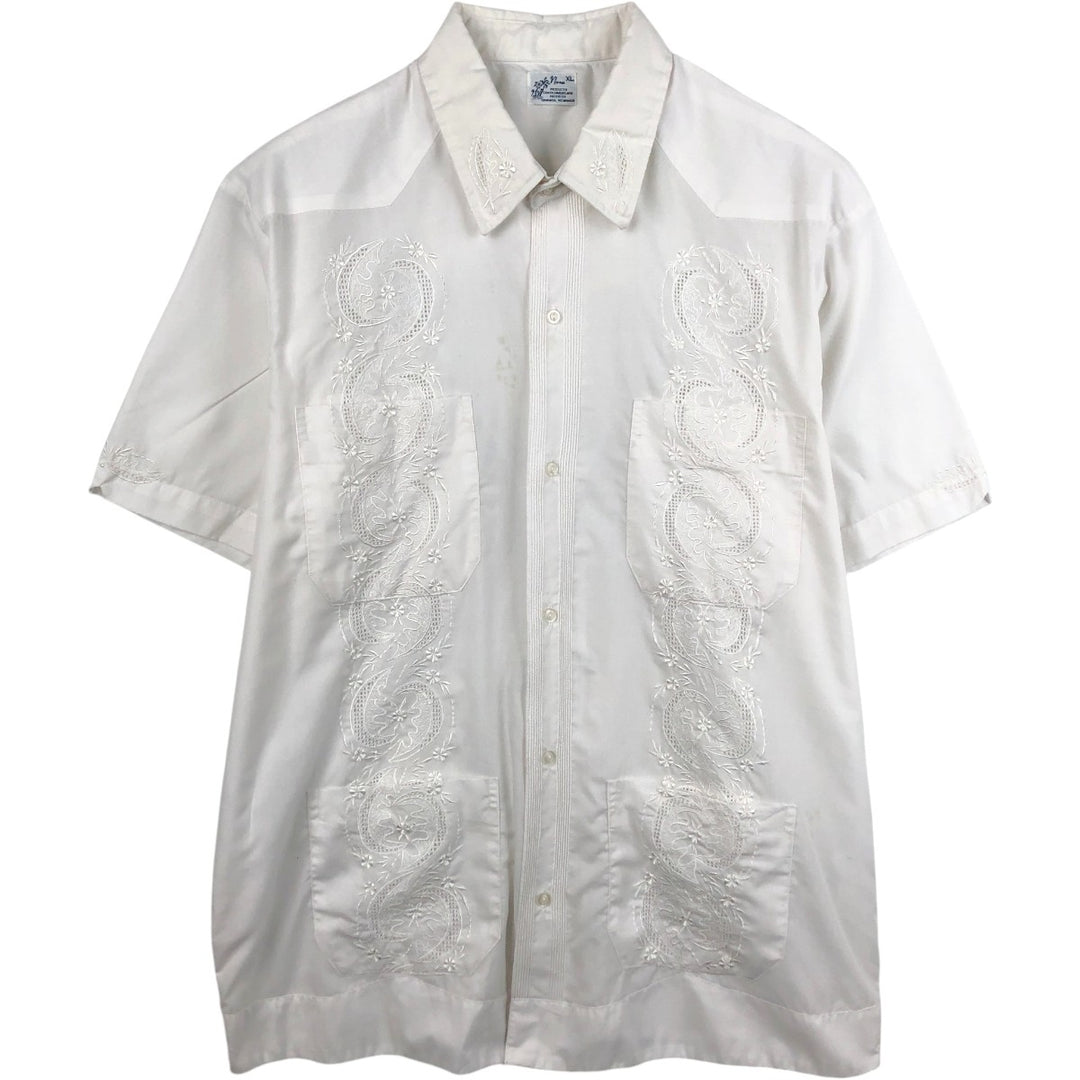 Nona Short-Sleeve Mexican Shirt, Cuban Shirt, Boxy Shirt unclear white type Vintage Second Hand