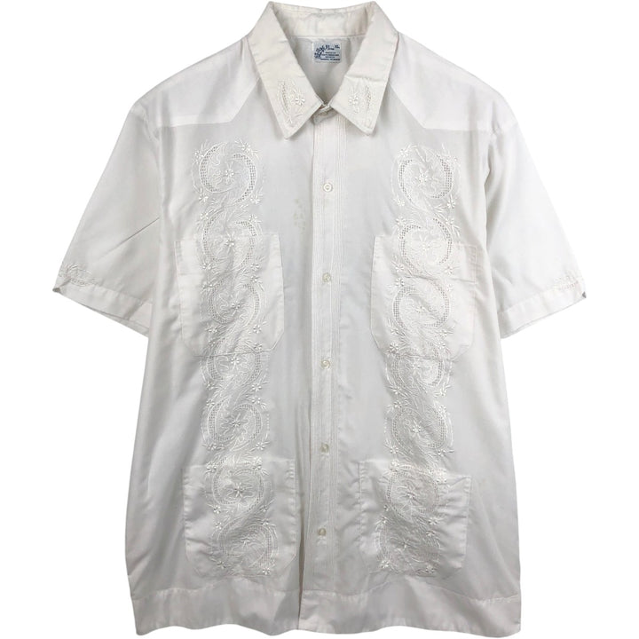 Nona Short-Sleeve Mexican Shirt, Cuban Shirt, Boxy Shirt unclear white type Vintage Second Hand