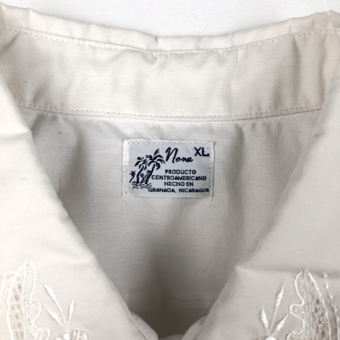 Nona Short-Sleeve Mexican Shirt, Cuban Shirt, Boxy Shirt unclear white type Vintage Second Hand
