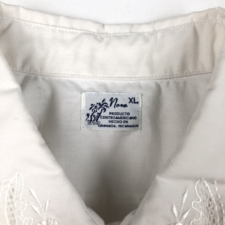 Nona Short-Sleeve Mexican Shirt, Cuban Shirt, Boxy Shirt unclear white type Vintage Second Hand