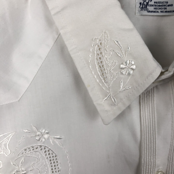 Nona Short-Sleeve Mexican Shirt, Cuban Shirt, Boxy Shirt unclear white type Vintage Second Hand