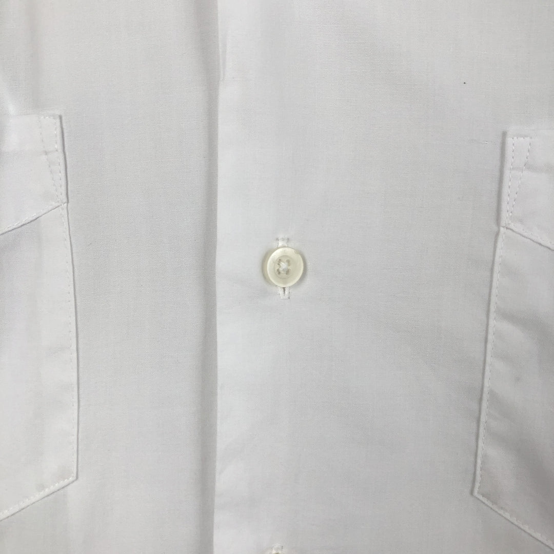 90'S DAVID TAYLOR Short-Sleeve Open-Collar Mexican Shirt / Cuban Shirt / Boxy Shirt (Men's Size S) polyester white type Vintage Second Hand