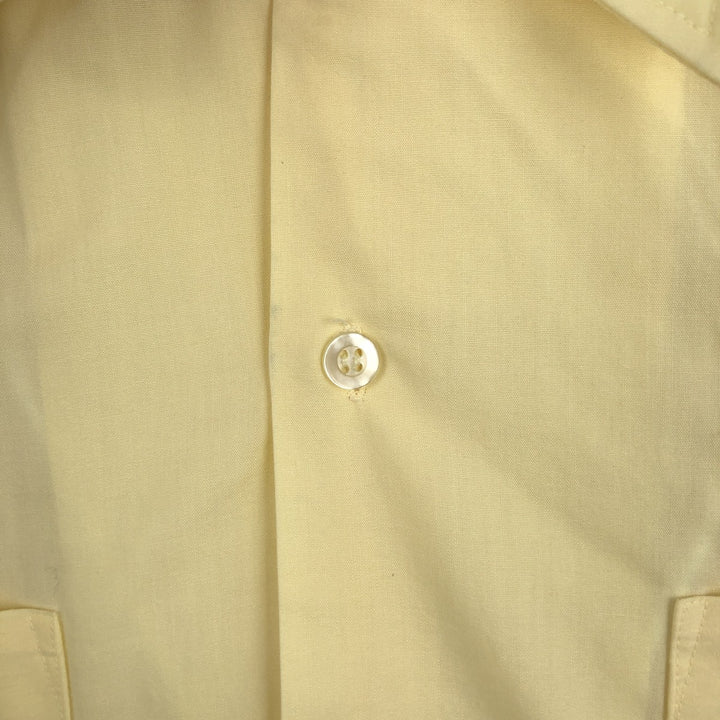 HABAND GUAYABERA Short-Sleeve Open Collar Mexican Shirt Cuban Shirt Box Shirt Men's Size L polyester lemon yellow Vintage Second Hand
