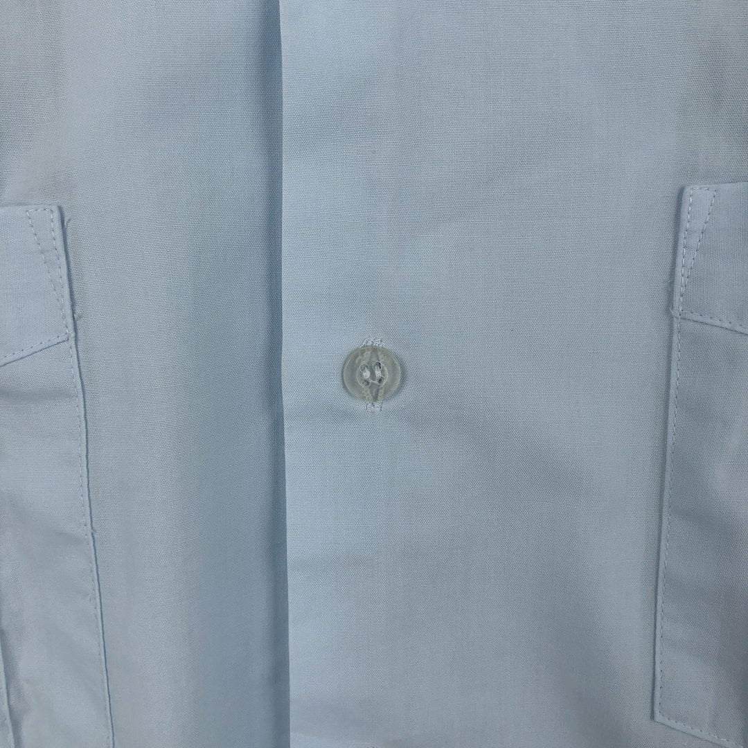 HABAND Short-Sleeve Open-Collar Mexican Shirt, Cuban Shirt, Boxy Shirt, Men's Size L (approx.) polyester Blue type light blue Vintage Second Hand