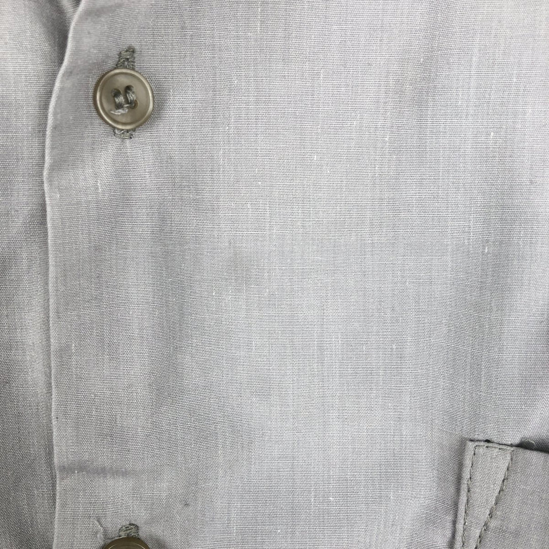 MAXIMOS Short-Sleeve Open-Collar Mexican Shirt, Cuban Shirt, Boxy Shirt, Men's Size M (approx.) polyester gray type Vintage Second Hand