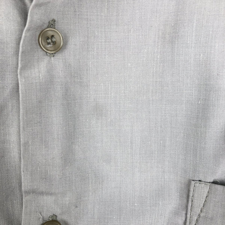 MAXIMOS Short-Sleeve Open-Collar Mexican Shirt, Cuban Shirt, Boxy Shirt, Men's Size M (approx.) polyester gray type Vintage Second Hand