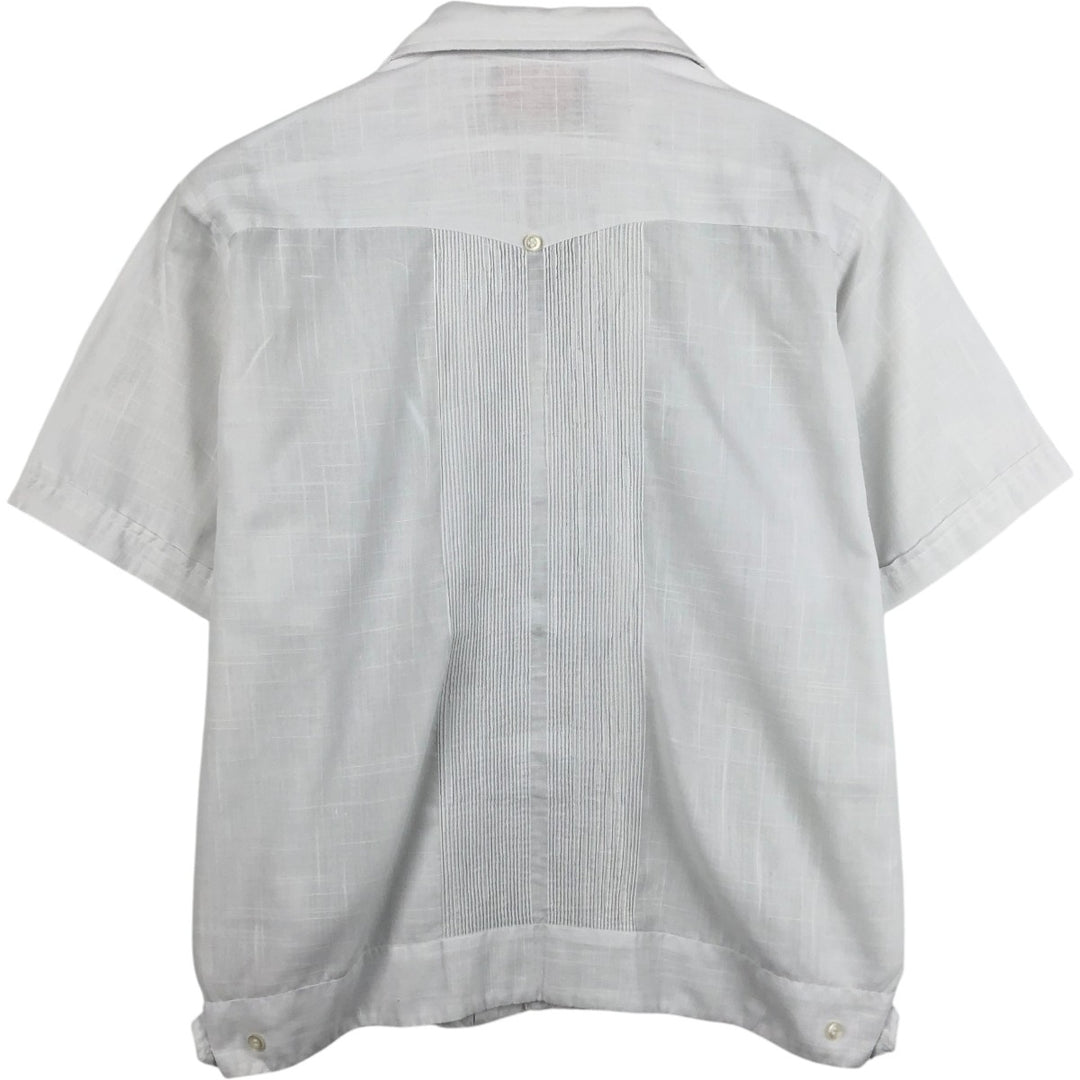 RAMON Short-Sleeve Open Collar Mexican Shirt Cuban Shirt Box Shirt Men's Size L unclear white type Vintage Second Hand