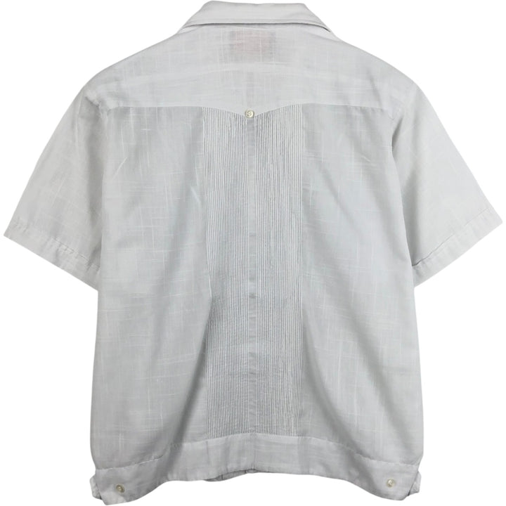 RAMON Short-Sleeve Open Collar Mexican Shirt Cuban Shirt Box Shirt Men's Size L unclear white type Vintage Second Hand