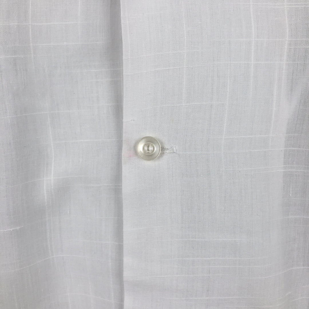 RAMON Short-Sleeve Open Collar Mexican Shirt Cuban Shirt Box Shirt Men's Size L unclear white type Vintage Second Hand