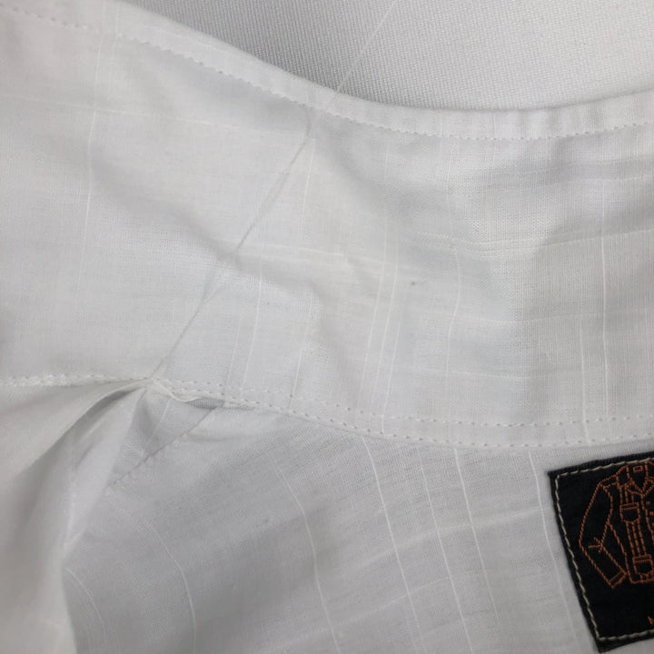 RAMON Short-Sleeve Open Collar Mexican Shirt Cuban Shirt Box Shirt Men's Size L unclear white type Vintage Second Hand