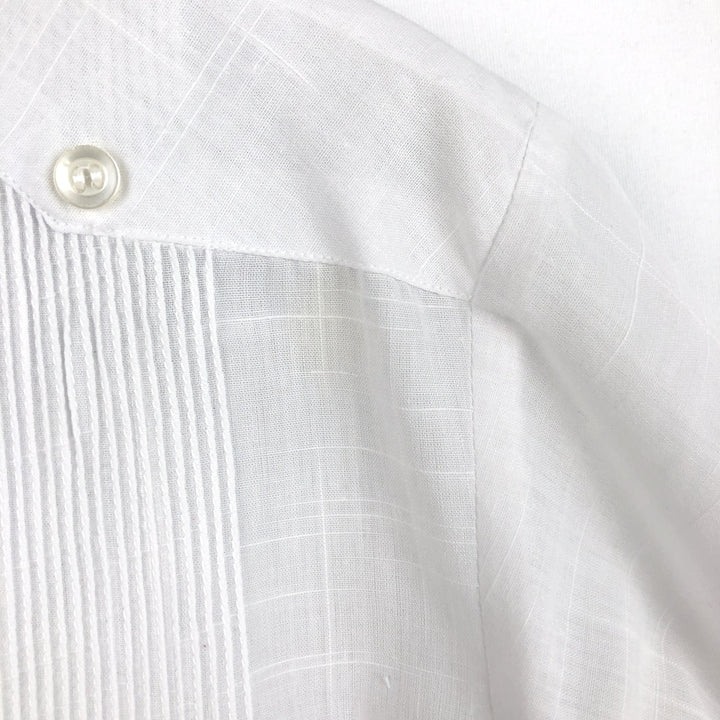 RAMON Short-Sleeve Open Collar Mexican Shirt Cuban Shirt Box Shirt Men's Size L unclear white type Vintage Second Hand