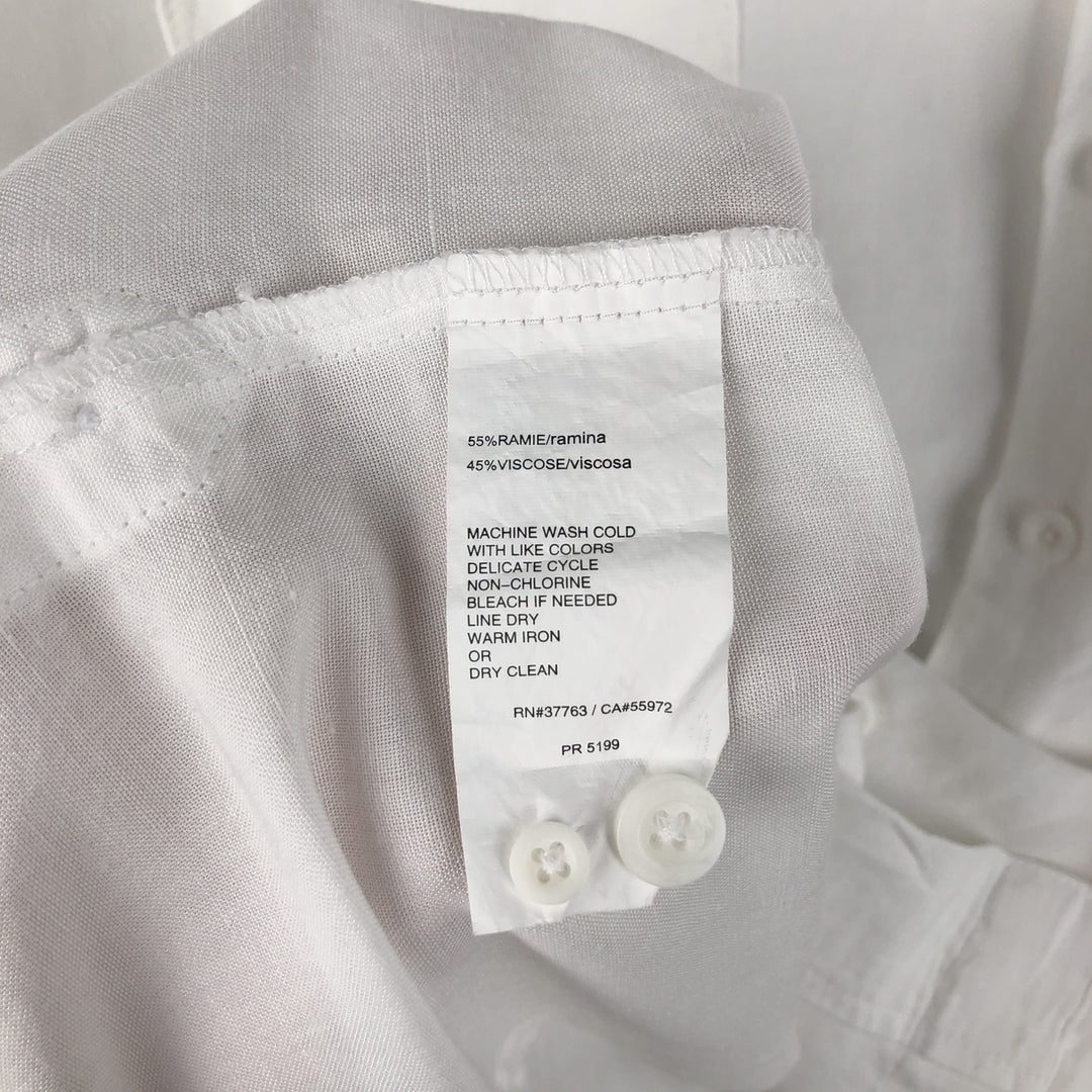 Cubavera Short-Sleeve Open-Collar Mexican Shirt, Cuban Shirt, Boxy Shirt, Men's Size L Lamy white type Vintage Second Hand