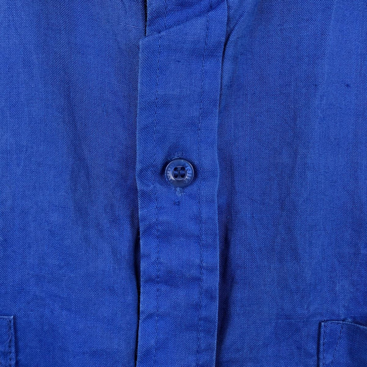 MOJITO Short Sleeve Mexican Shirt, Cuban Shirt, Box Shirt, Men's XL Size linen blue type Vintage Second Hand