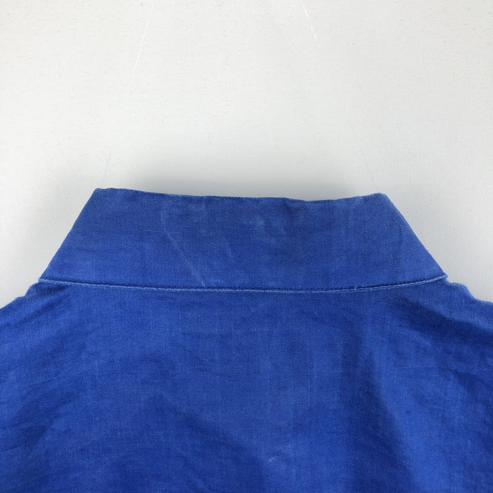 MOJITO Short Sleeve Mexican Shirt, Cuban Shirt, Box Shirt, Men's XL Size linen blue type Vintage Second Hand