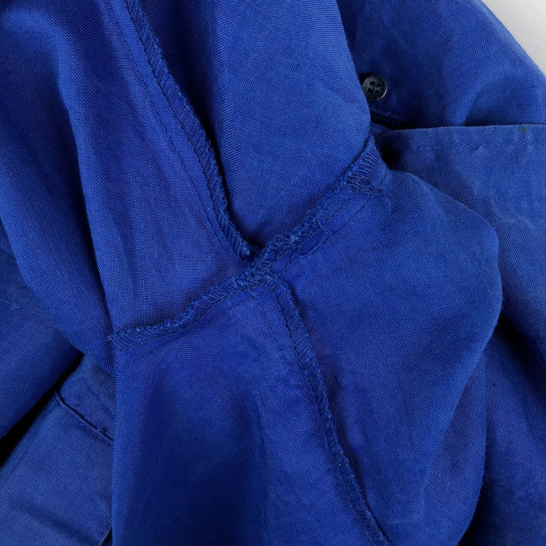 MOJITO Short Sleeve Mexican Shirt, Cuban Shirt, Box Shirt, Men's XL Size linen blue type Vintage Second Hand