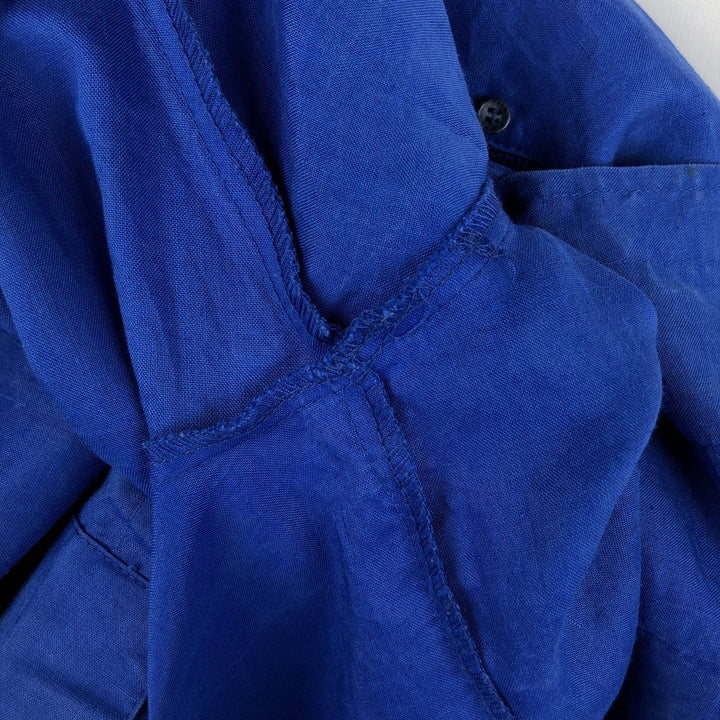 MOJITO Short Sleeve Mexican Shirt, Cuban Shirt, Box Shirt, Men's XL Size linen blue type Vintage Second Hand