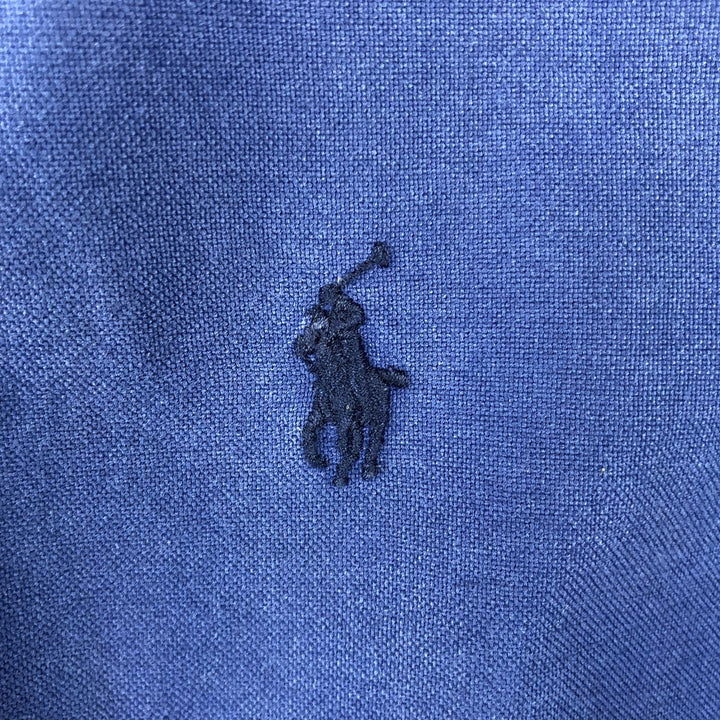 Ralph Lauren short sleeve button down shirt, men's size L cotton blue type Vintage Second Hand