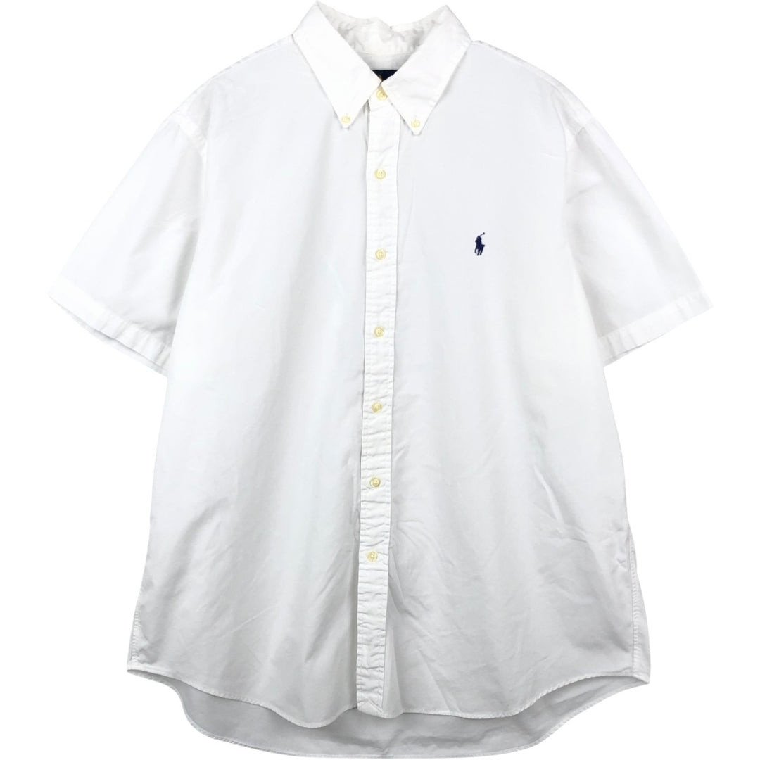 Ralph Lauren short sleeve button down shirt, men's XL size cotton white type Vintage Second Hand